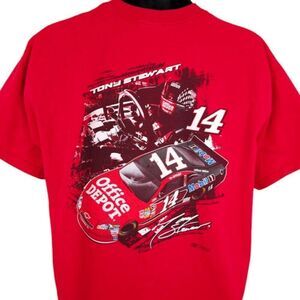 Tony Stewart T Shirt Mens Size XL Red NASCAR Racing Office Depot Mobile 1 No 14